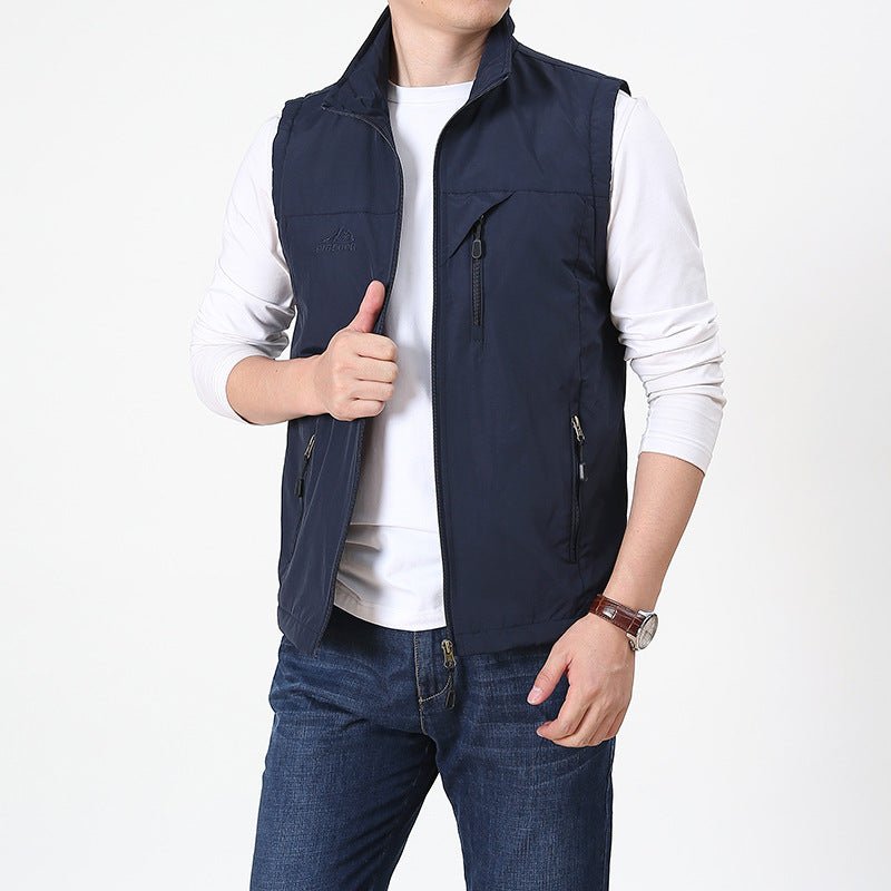 Ezra | Stand-Collar Utility Vest for Men